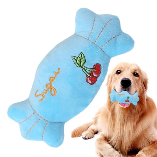 Filvczt Squeaker Dog Toys, Candy Shape Dog Toys, Indoor Cats Toys, Puppy Teething Toys, Cotton Interactive Dog Plush Toys, Easy to Use, Portable for Training Teeth and All Breed von Filvczt