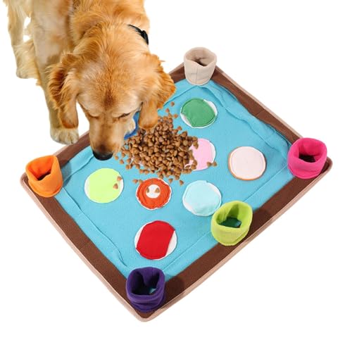 Futtersuchmatte für Hunde, bunte Anti-Rutsch-Schnüffelmatte aus Filz, interaktives Beschäftigungsspielzeug, Le-Matte für Hunde, interaktives Futterspielspielzeug, einfach zu verwenden, leicht zu wasch von Filvczt