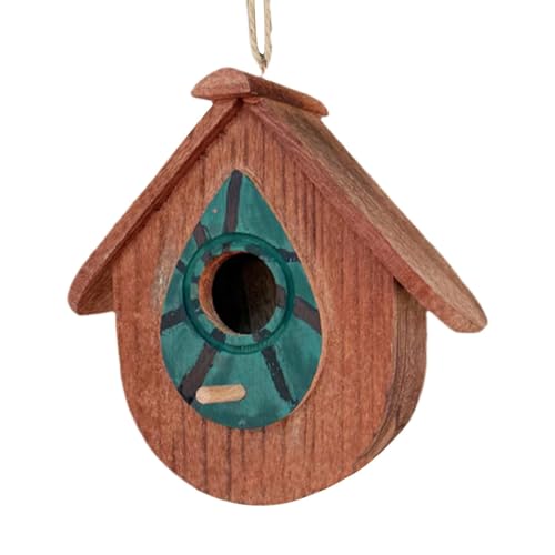 Garten Vogelhaus Kolibri Nest Haus Gartendeko mit witterungsbeständig, einfach zu installieren und zu pflegen, 17,5 x 10 x 17 cm, /Grün/Gelb, für Innenhöfe, Gärten, Balkone, Terrassen von Filvczt