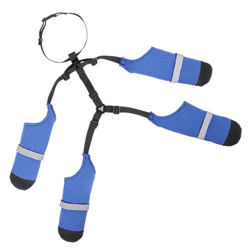 Hunde-Hosenträgerstiefel, Hunde-Schneehose, wasserdichte Hundepfotenstiefel, rutschfest, wasserdicht und wetterfest, S/M/L, blau, für Spaziergänge im Freien, Laufen, Wandern von Filvczt