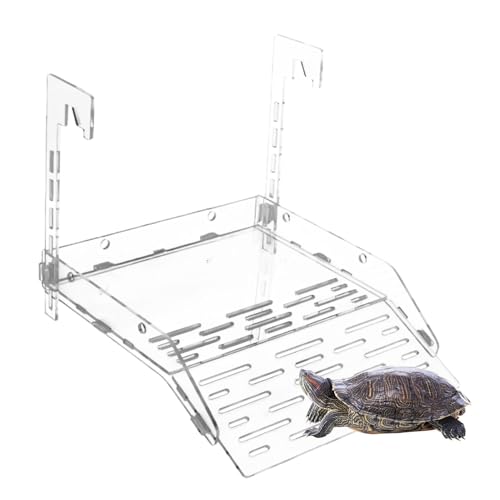 Kletterrampe Schildkröte Acryl Mehrzweck-Basking Dock Aquarium Reptilien Ruheterrasse Schildkröte Tank Zubehör Schildkröte Kletterrampe Einfach zu bedienen Tragbar für Eidechsen, Frösche, von Filvczt