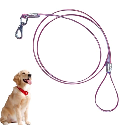 Large Dog Metal Rope, Steel Chew Proof Dog Rope, Dog Training Rope, Sturdy Outdoor Dog Rope, Chew Proof Dog Runner Cable, Easy to Use, Portable for Parks Yards Gardens von Filvczt