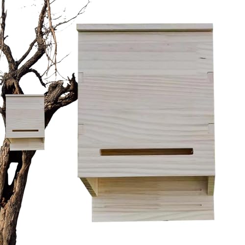 Lawn Bat House, Wood Bat Shelter, Bats Artificial Bat Roost, Weather Resistant Bat Nesting Box, Portable Bat House, Easy to Use, Portable for Lawn and Garden Backyard von Filvczt