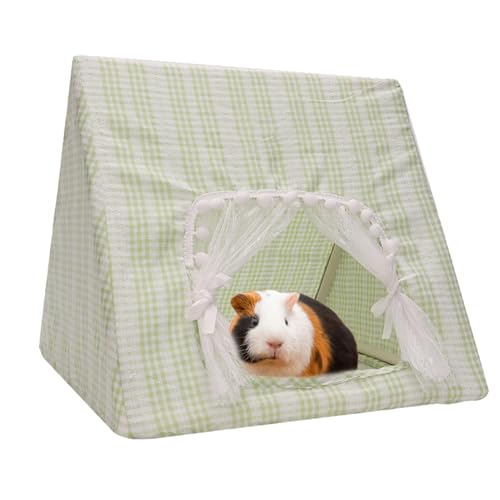 Portable Bunny House, Soft Chinchilla Tent House, Cozy Small Display Tent Cage, Green White Washable Bunny Bed, Luxery Dog Tents, Easy to Use, Portable for Small Animals von Filvczt