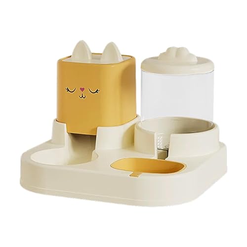 Portable Cat Feeder, Cartoon Cat Design Feeder, Dog Feeding Station, Pets Feeder Set, Dog Feeder Dispenser Storage, Easy to Use, Portable for Cats and Small Dogs Puppy von Filvczt