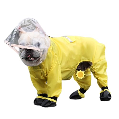 Portable Dog Raincoat, Reflective Waterproof Raincoat, Dog Jacket Windproof, Clear Hood Dog Raincoats, Spark Paws Breatheshield, Easy to Use, Portable for Medium Large Dogs von Filvczt