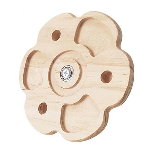 Rotierendes Chinchilla-Spielzeug, Hamster-Kauspielzeug, Chinchilla-Kauspielzeug Aus Holz, Mit Robuster Holzkonstruktion, Fördert Natürliches Verhalten, 16 X 16 X 1,2 Cm, Für Chinchilla-Hamster-Häschen von Filvczt