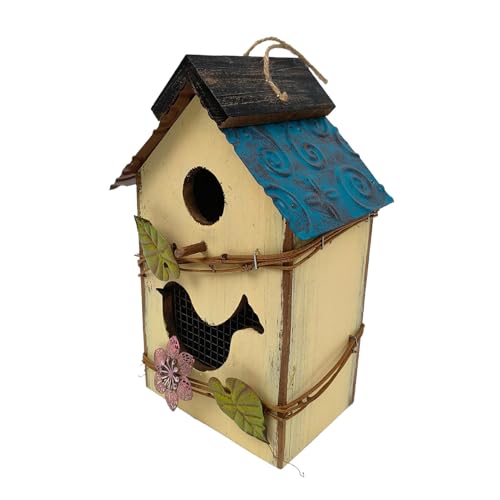 Vogelhaus aus Holz, niedliche hängende Vogelhäuser aus Holz, dekorativer schützender Vogelkäfig, multifunktionale Gartendekoration, Vogel-Nistkastenhaus, einfach zu bedienen, dekorativ für Rasen und von Filvczt