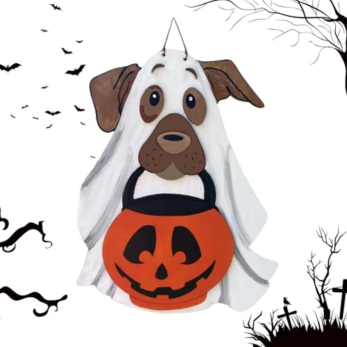 Willkommensschild für die Haustür, Halloween-Grusel-Türschild, Halloween-Party-Dekoration, Türschild, Halloween-niedliches Geister-Türschild, Geister-Spaziergangs-Hundeschild, einfach zu bedienen, von Filvczt