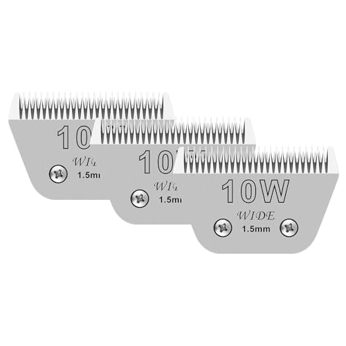 Filymosie 3 x 10 W breite Klingen für Hundepflege, kompatibel mit Andis, Oster A5, Wahl km10 Schermaschinen, Schnittlänge 0,6 cm von Filymosie