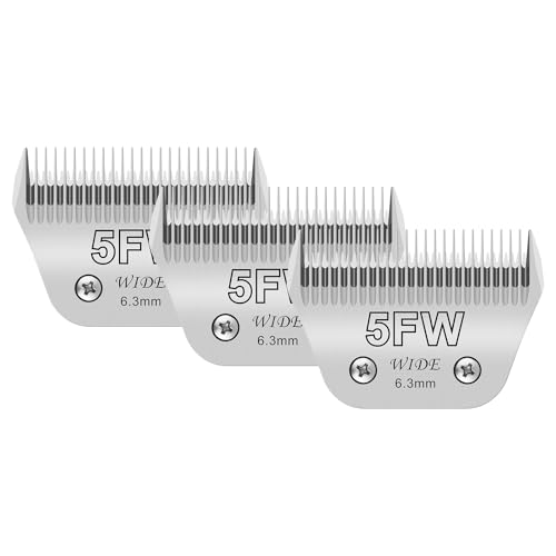 Filymosie 3 x 5 breite Klingen für die Hundepflege, kompatibel mit Andis, Oster A5, Wahl km10 Schermaschinen, Schnittlänge 0,6 cm von Filymosie