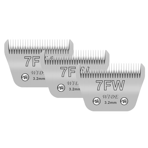 Filymosie 3 x 7 breite Klingen für die Hundepflege, kompatibel mit Andis, Oster A5, Wahl km10 Schermaschinen, Schnittlänge 0,3 cm von Filymosie