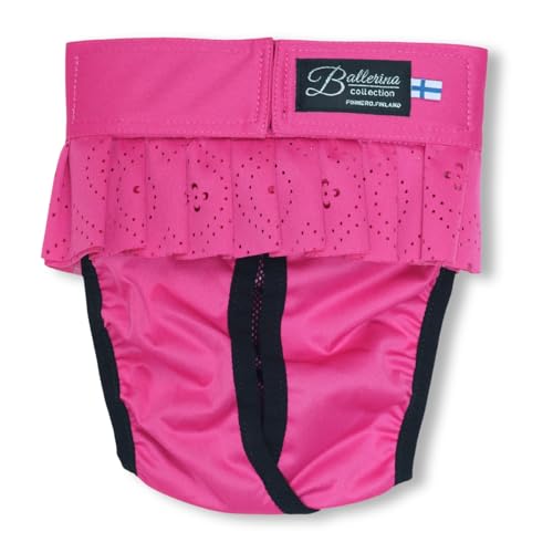 FINNERO Ballerina Waschbare Hundehygienehose, Komfortable Passform, Hundewindel (Fuchsia, L) von FinNero