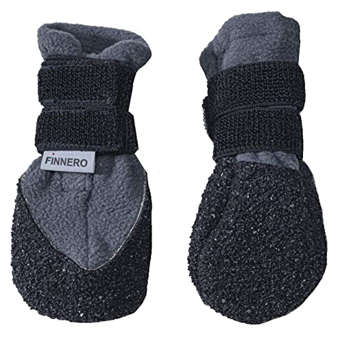 FINNERO Halla LUX Hundeschuhe für Hunde, 2 Stück/Packung, Grau (XL) von FinNero