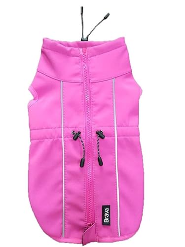 FINNERO Sport Softshell-Hundejacke, Ganzjahres-Hundemantel, Winddichte Reflektierende Warme Weste (4XL, Rosa) von FinNero