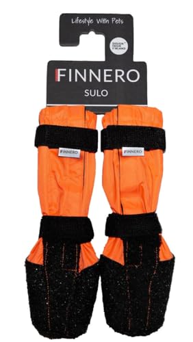 FinNero SULO Hundeschutzschuhe 2 Stück/Packung (M, orange) von FinNero