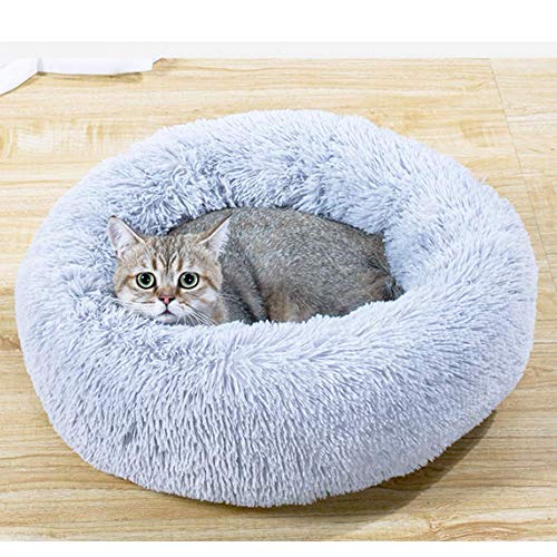 Findm Store Warm Haustierbett Schöne Katzenkissen Donut-Kuschelnest Hundebett Weiches Plüsch Hundesofa mit Rutschfestem Boden, Waschbare Matratze für Kleine, Mittelgroße Hunde Katzen von Findm Store