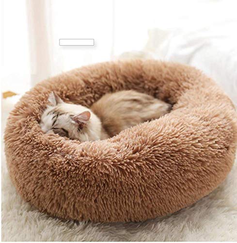 Findm Store Warm Haustierbett Schöne Katzenkissen Donut-Kuschelnest Hundebett Weiches Plüsch Hundesofa mit Rutschfestem Boden, Waschbare Matratze für Kleine, Mittelgroße Hunde Katzen von Findm Store