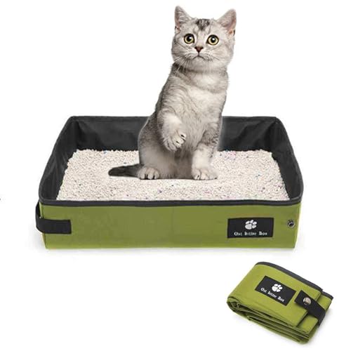 Fine jade2 Katzentoilette Tragbare Reise Faltbar Katzentoilette Wasserdicht und Atmungsaktiv für Kitten,Wasserdicht,Leicht zu Reinigen,für Innen,Außen und Auto,45 * 35 cm von Fine jade2