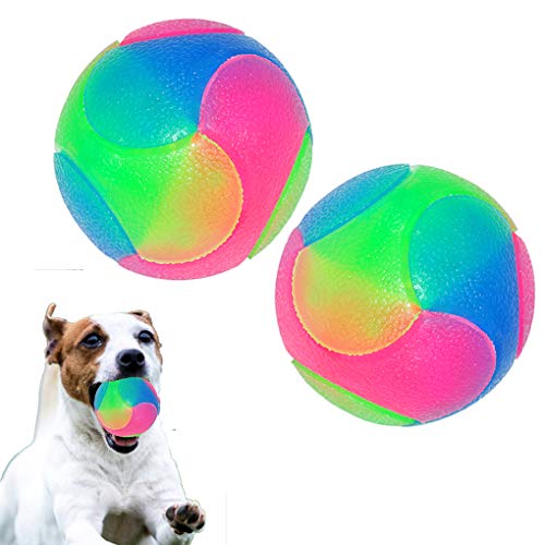 FineInno 2 pcs Groß Leuchtball,Leuchtender Hundeball,Ball für Hunde,Dog Ball ﻿ von FineInno