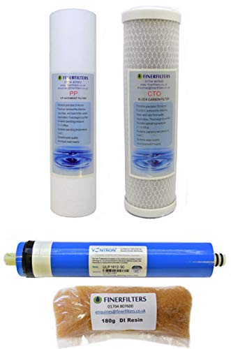 FINERFILTERS Umkehrosmose-Ersatzwasserfilter für Aquarien, 4-stufig, mit 50 GPD Membran von Finerfilters