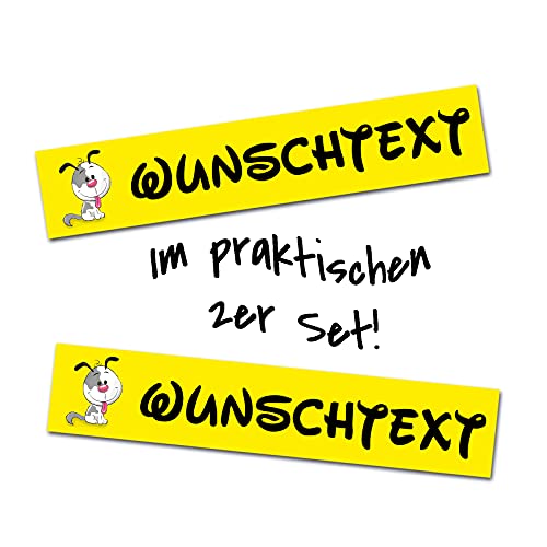 2er Set Tier Aufkleber mit Wunschname Wunschtext für Tiernapf Fressnapf Futterschüssel Namensaufkleber Sticker für Haustier (Hund 2) von Finest Folia