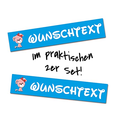 2er Set Tier Aufkleber mit Wunschname Wunschtext für Tiernapf Fressnapf Futterschüssel Namensaufkleber Sticker für Haustier (Hund 3) von Finest Folia