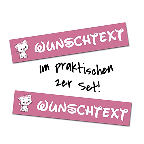 2er Set Tier Aufkleber mit Wunschname Wunschtext für Tiernapf Fressnapf Futterschüssel Namensaufkleber Sticker für Haustier (Katze 1) von Finest Folia