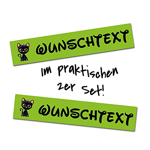 2er Set Tier Aufkleber mit Wunschname Wunschtext für Tiernapf Fressnapf Futterschüssel Namensaufkleber Sticker für Haustier (Katze 3) von Finest Folia