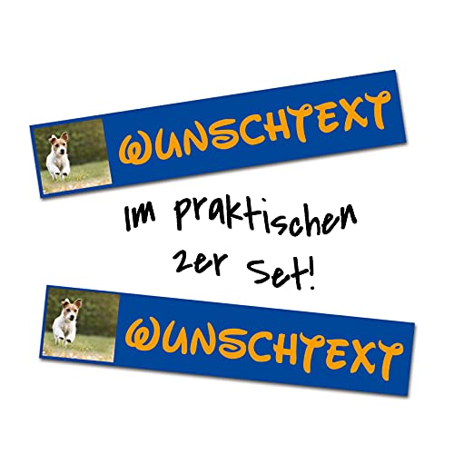 2er Set Tier Aufkleber mit Wunschname Wunschtext für Tiernapf Fressnapf Futterschüssel Namensaufkleber Sticker für Haustier (Wunschfoto) von Finest Folia