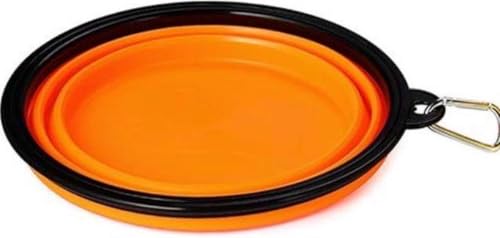 Finnacle - Tragbarer Hundebox - faltbarer Welpen - faltbares Silikon -Trinkbehälter - Karabiner für den Strahl - Orange - 450 ml von Finnacle