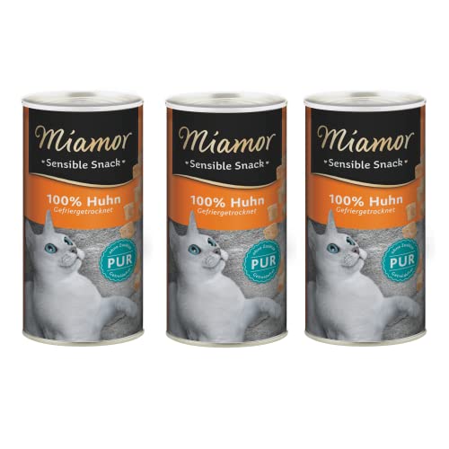 miamor Sensible Snack Huhn Pur | 3er Pack | 3 x 30g | Einzelfuttermittel für Katzen | 100% Huhn Pur | Auch für empfindliche Katzen und bei Allergien von Finnern - Miamor