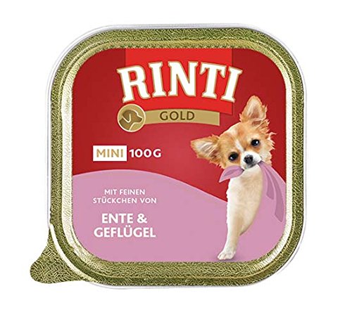 10x Finnern Gold Mini 100g Schalen Ente und Geflügel (10,95€/kg) von Rinti