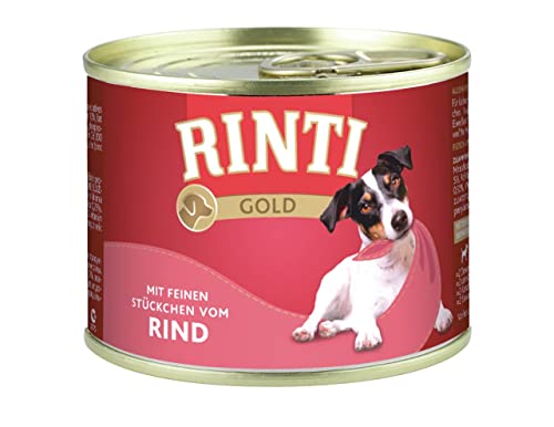 RINTI Gold Rind | Hunde Nassfutter | 12x185g | Für kleine Hunde | ohne Getreide | ohne Kohlenhydrate von Rinti