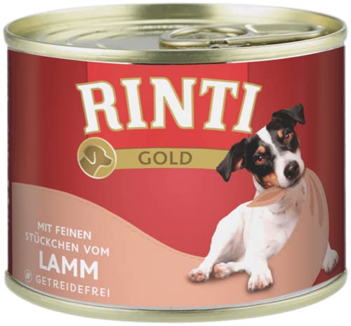 RINTI Gold Lamm | Hunde Nassfutter | 12x185g | Für kleine Hunde | ohne Getreide | ohne Kohlenhydrate von Rinti