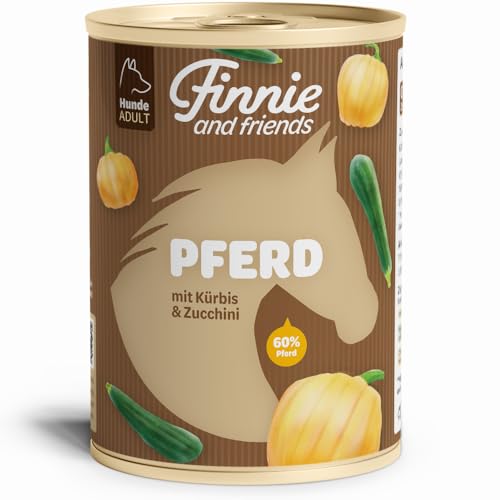 Finnie and Friends - Pferd (Sensitive) mit Kürbis & Zucchini, 6 x 400g | Premium Hundefutter in 100% Lebensmittelqualität Aller Rohstoffe - Beste Akzeptanz und Verträglichkeit - Alleinfuttermittel von Finnie and Friends