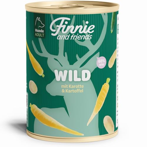 Finnie and Friends - Wild (Sensitive) mit Karotte & Kartoffel, 6 x 400g | Premium Hundefutter in 100% Lebensmittelqualität Aller Rohstoffe - Beste Akzeptanz und Verträglichkeit - Alleinfuttermittel von Finnie and Friends