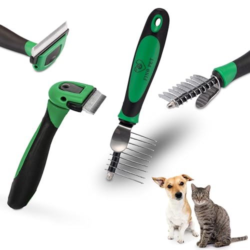 FinoPet 2er Set mit Mehreren Hundebürsten/Katzenbürsten, Langhaar Kurzhaar Unterwolle Bürsten, Tierhaarentferner, Hunde Zubehör oder Katzen Zubehör für ihre Katze und Hund von FinoPet