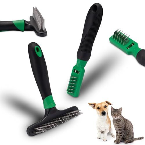 FinoPet 2er Set Entfilzungsbürste und Entfilzungsstriegel - Effektives Katzen- und Hundezubehör für Fellpflege & Krallenpflege, Ideal für Langhaar & Kurzhaar - Inklusive Katzenbürste und Hundebürste von FinoPet