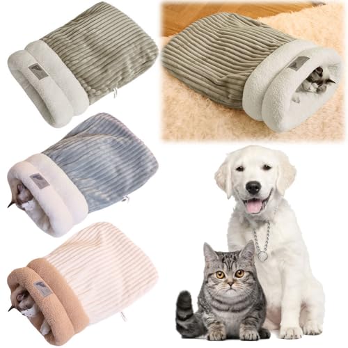 Fiorky Katzenschlafsack, warm, lustig, Tunnel, Katzennest, Katzenbett for 5–8 kg schwere Katzen (Grau M) von Fiorky