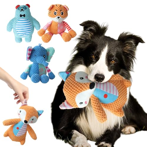 Fiorky Quietschendes Hundespielzeug, Kuscheltiere, Kauspielzeug for kleine, mittelgroße und große Hunde (Bär) von Fiorky