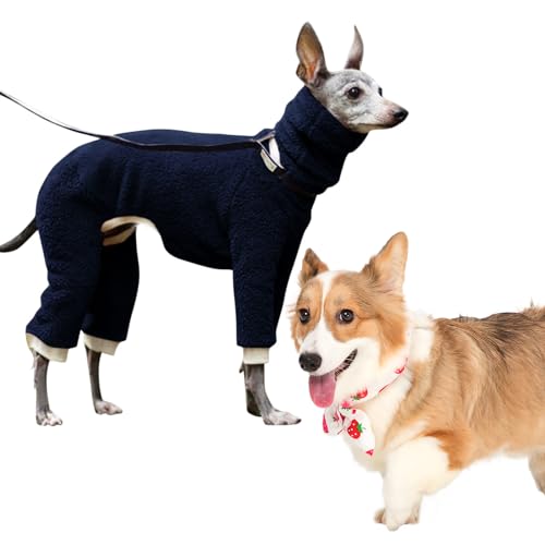 Hund Rollkragen Onesie | Winter-Hundejacke,Dehnbarer Rollkragen-Einteiler für Hunde mit 4 Beinen, vollständig bedeckt, elastisch, hoher Kragen, einfarbig, für kleine, mittelgroße und ße von Firulab