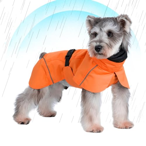 Hunderegenmäntel für mittelgroße Hunde, Hunderegenjacke - Atmungsaktiver Hunde-Regenmantel mit Kapuze, Slicker-Poncho,Leicht an- und auszuziehender Regenmantel, verstellbar, mit beruhigender Kopfbedec von Firulab