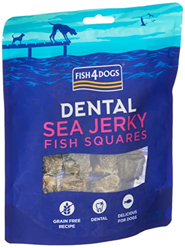 Fish4Dogs Dental - Sea Jerky Fish Sqaures - 115 g von Fish4Dogs