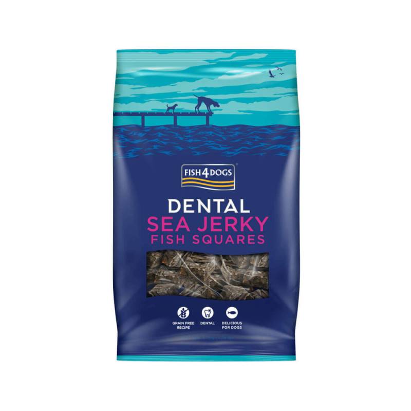 Fish4Dogs Dental - Sea Jerky Fish Squares - 115 g von Fish4Dogs