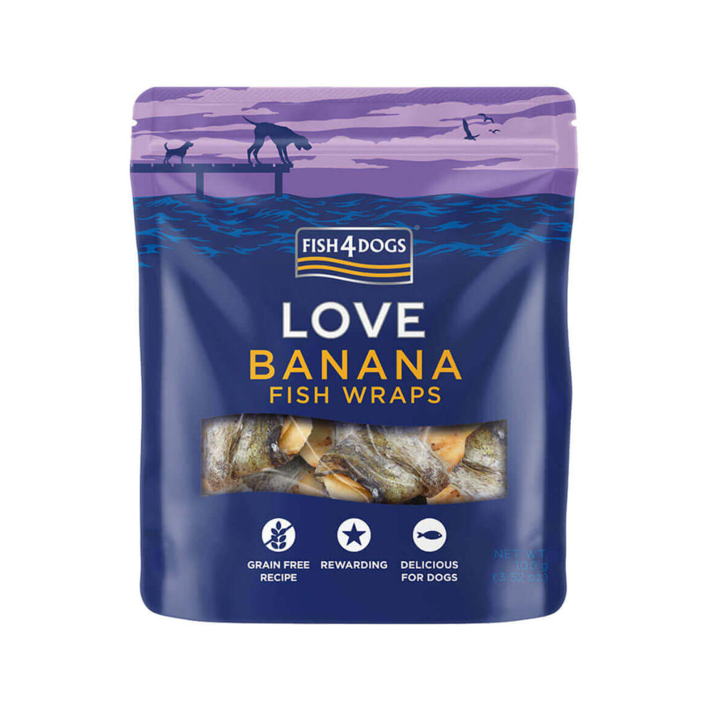 Fish4Dogs Wraps - Banana & Fish - 100 g von Fish4Dogs