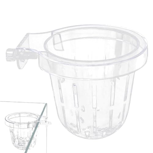 Fisssure Aquarium-Pflanzenhalter, transparent, Aquarium-Pflanzenhalter, transparent, Wasserpflanzentopf, Aquarium-Pflanze, Pflanzenbecher, Töpfe, Aquascape-Dekoration für den Aquaponik-Pflanzenanbau von Fisssure