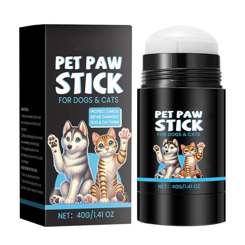 Fisssure Balsam für Hundepfoten – Roll-on Dry Cracked Cat Paw Stick – Feuchtigkeitsspendender und beruhigender Schutz Roll-on Hundepfotenbalsam, natürlich gesund für Hunde und Katzen von Fisssure