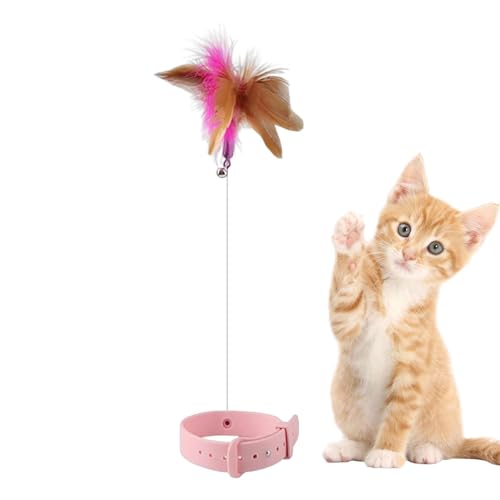 Fisssure Cat Teaser Zauberstab Spielzeug, Interaktives Katzenhalsband -Spielzeug für den Innenbereich, Interaktiver Catcher Teaser und lustiges Übungsspielzeug für Kätzchen oder Katzen von Fisssure