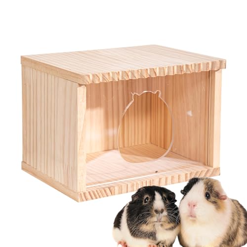 Fisssure Hamsterkäfig aus Holz | Kleines Hamsterhaus für Rennmäuse – Kreative Chinchilla-Hütten, Käfigzubehör, Hamsterhäuser und Verstecke für kleine Haustiere/Frettchen/Chinchilla von Fisssure